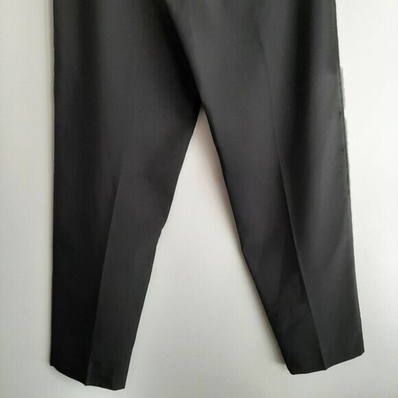 TWO ROADS | Vintage Trousers High Waist Pleats Dress Pants Belt Black Neutral L - Picture 8 of 12